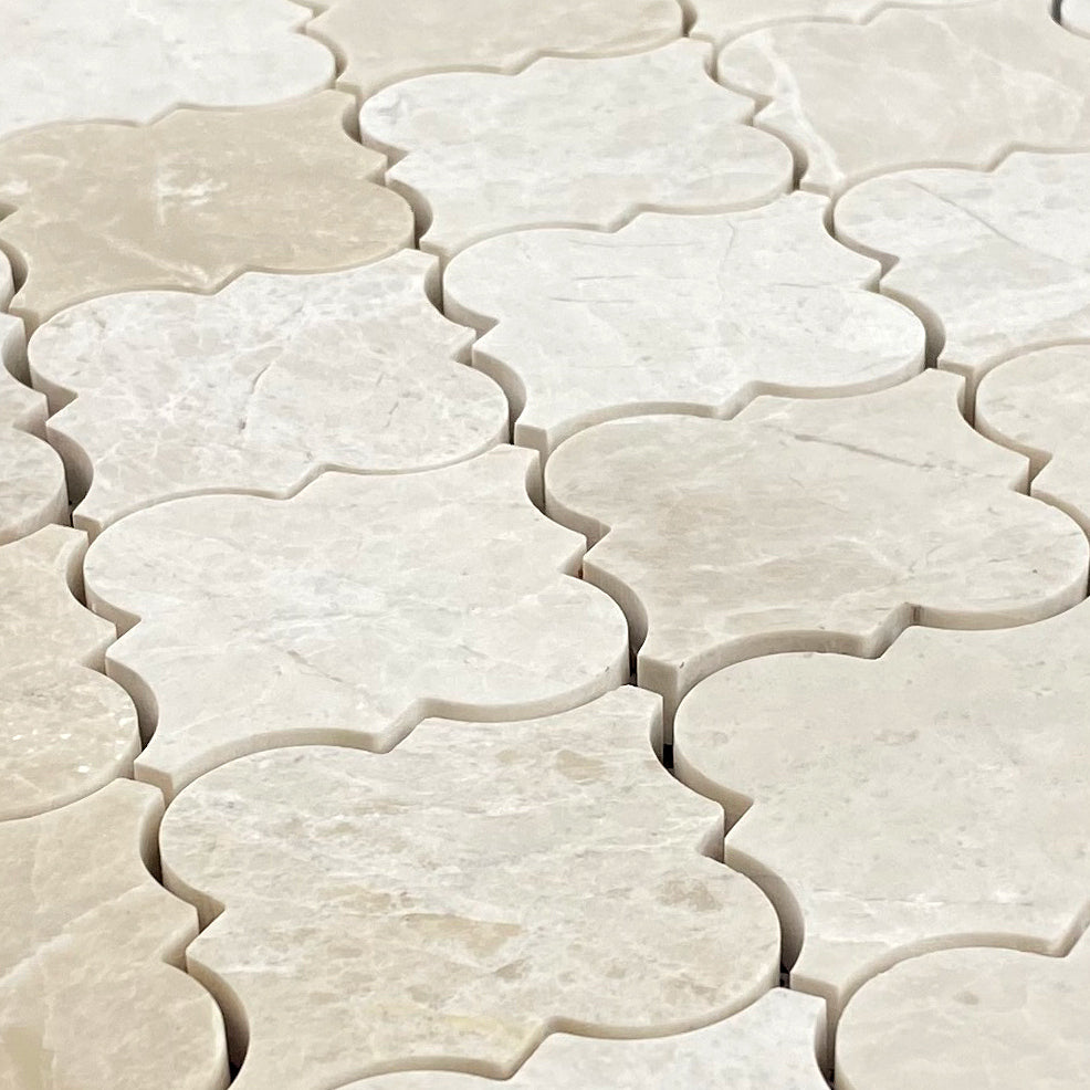 TCSC | Vanilla Beige Marble Casablanca on 12" x 12" Mesh Mosaic Tile - Belair Collection