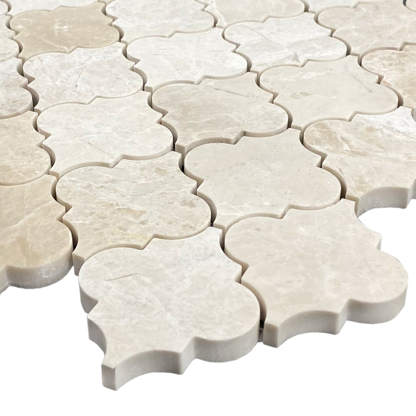 TCSC | Vanilla Beige Marble Casablanca on 12" x 12" Mesh Mosaic Tile - Belair Collection