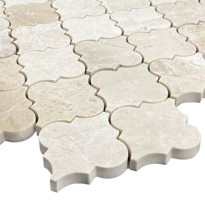 TCSC | Vanilla Beige Marble Casablanca on 12" x 12" Mesh Mosaic Tile - Belair Collection