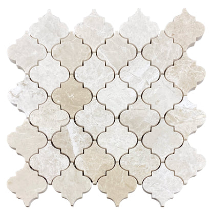 TCSC | Vanilla Beige Marble Casablanca on 12" x 12" Mesh Mosaic Tile - Belair Collection