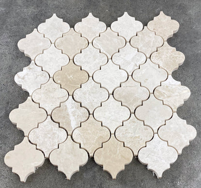 TCSC | Vanilla Beige Marble Casablanca on 12" x 12" Mesh Mosaic Tile - Belair Collection