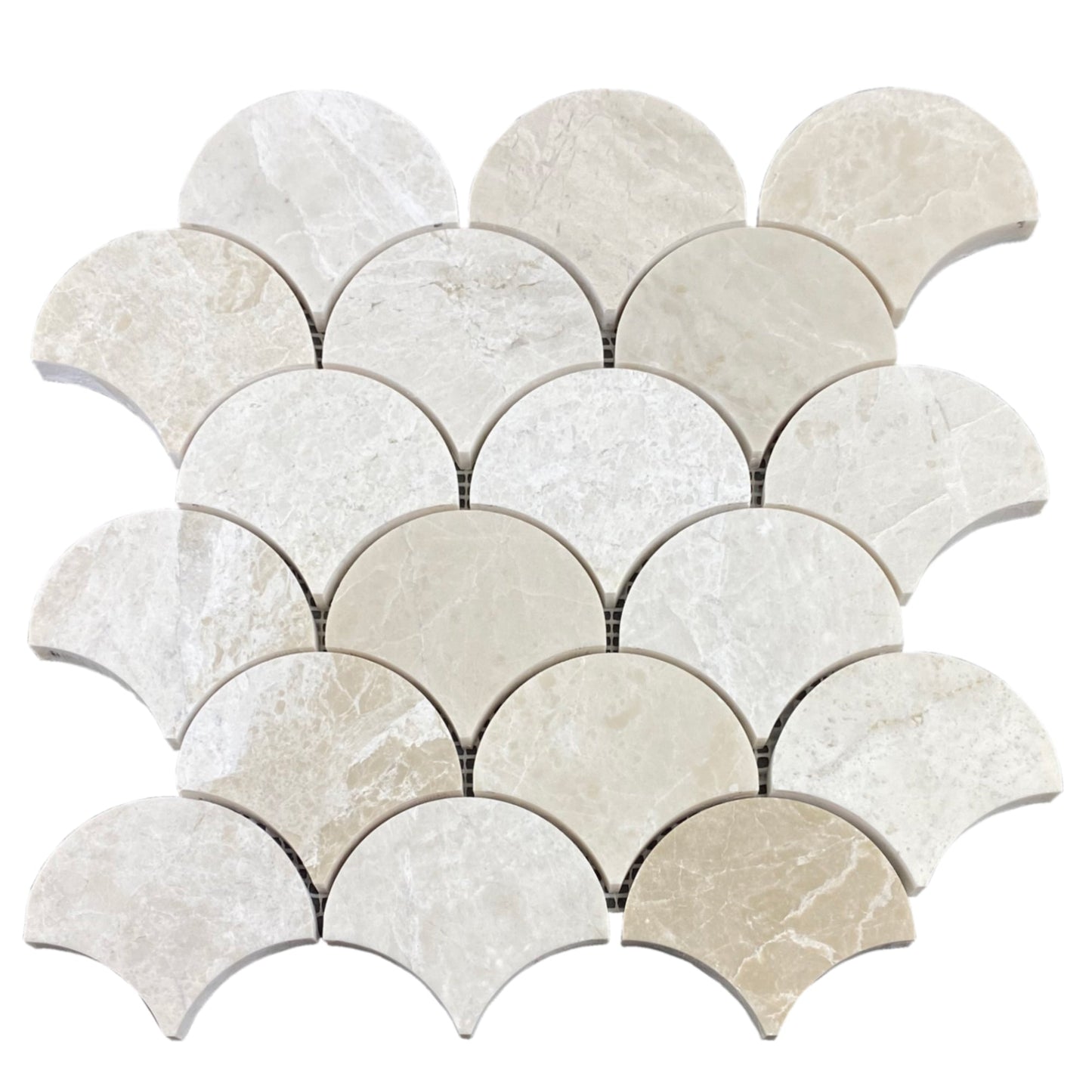 TCSC | Vanilla Beige Marble Laguna on 12" x 12" Mesh Mosaic Tile - Belair Collection