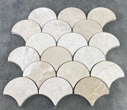 TCSC | Vanilla Beige Marble Laguna on 12" x 12" Mesh Mosaic Tile - Belair Collection