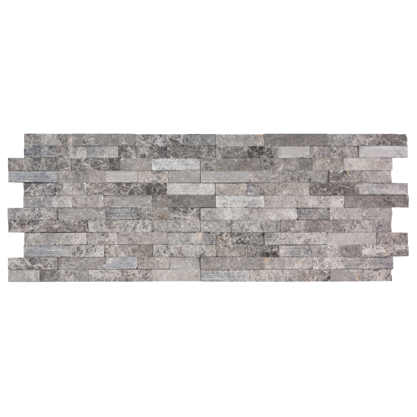 TCSC | Ventana Gray Ledger 3D Panel 6"x24" Multi Surface Natural Marble Wall Tile - Belair Collection