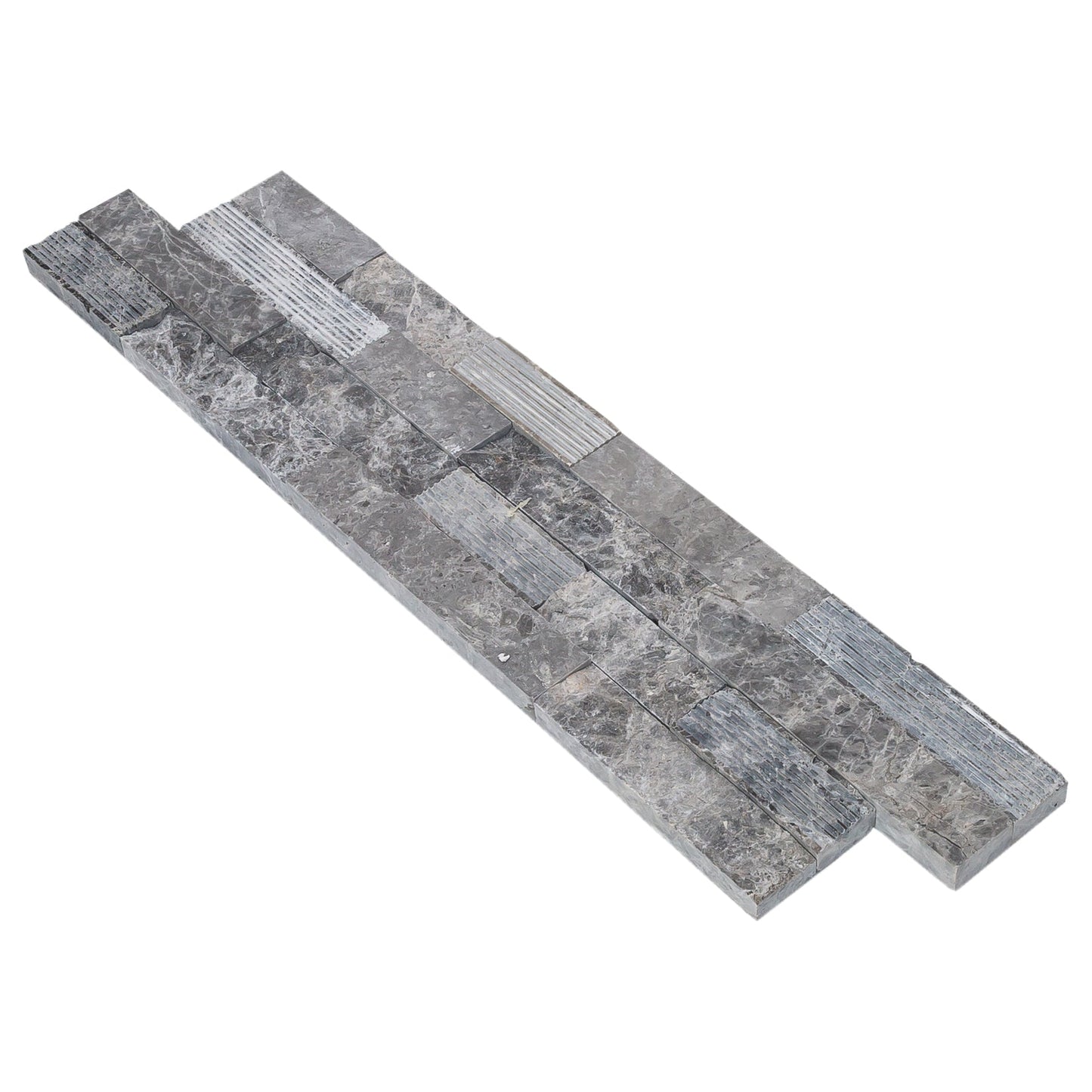 TCSC | Ventana Gray Ledger 3D Panel 6"x24" Multi Surface Natural Marble Wall Tile - Belair Collection