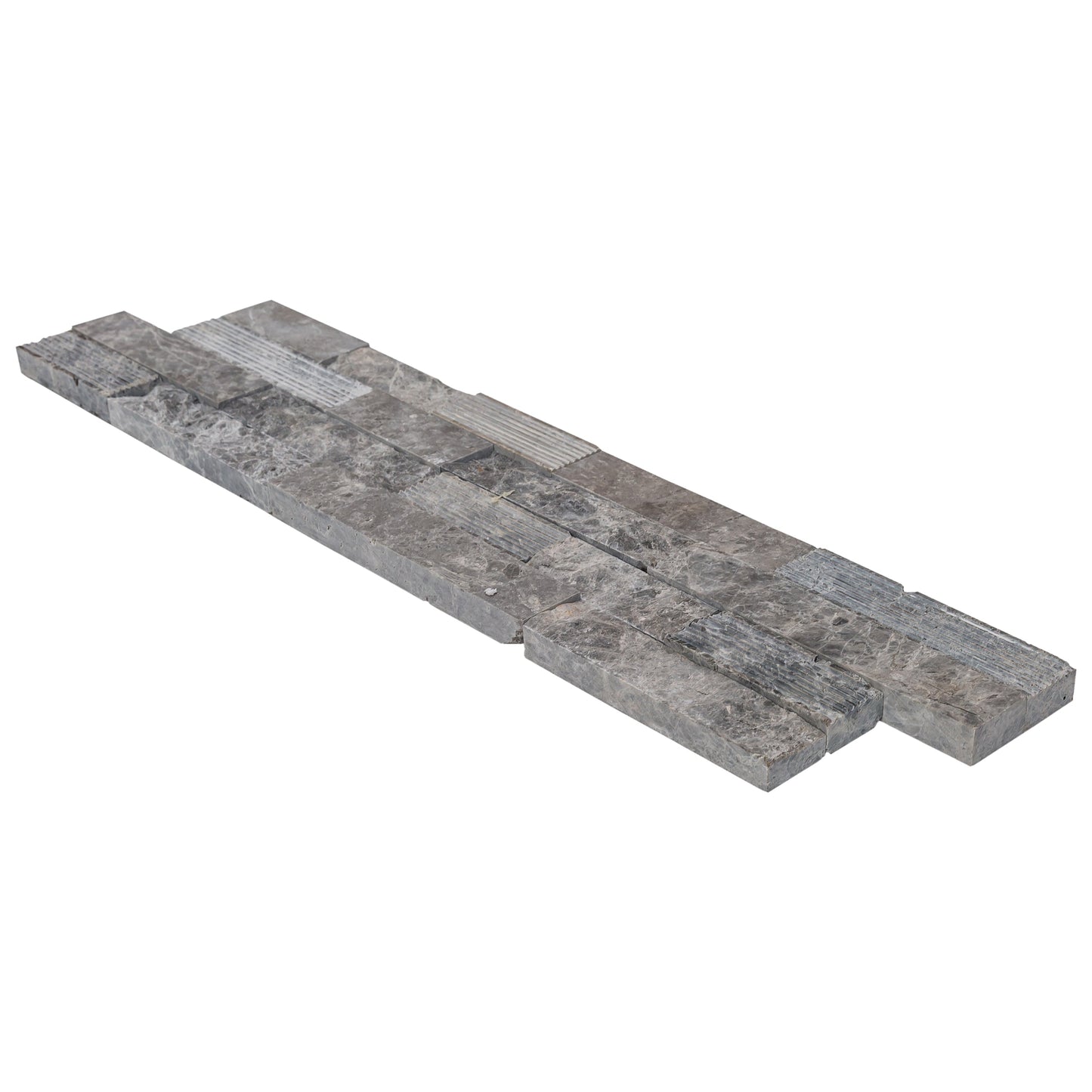 TCSC | Ventana Gray Ledger 3D Panel 6"x24" Multi Surface Natural Marble Wall Tile - Belair Collection