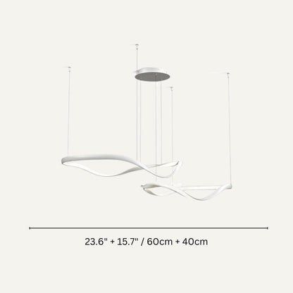 Residence Supply A - White - 2 Rings - 23.6" + 15.7" / 60cm + 40cm - 70W / Warm White (3000K) Aaliyah Chandelier