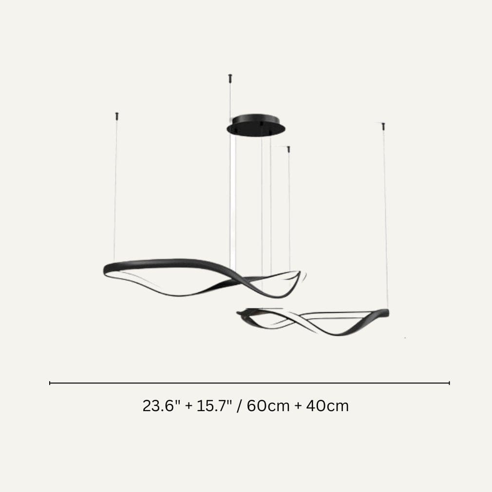 Residence Supply A - Black - 2 Rings - 23.6" + 15.7" / 60cm + 40cm - 70W / Warm White (3000K) Aaliyah Chandelier