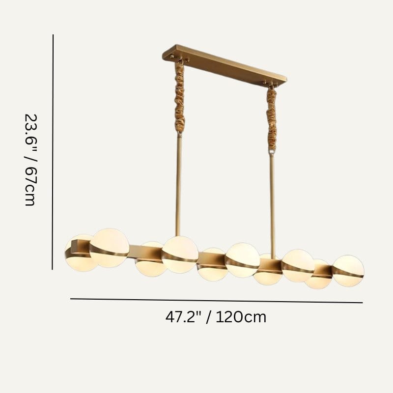 Residence Supply 10 Head: 47.2" x 23.6" / 120 x 67cm / 90W / Warm White 3000K Aaloka Linear Chandeliers