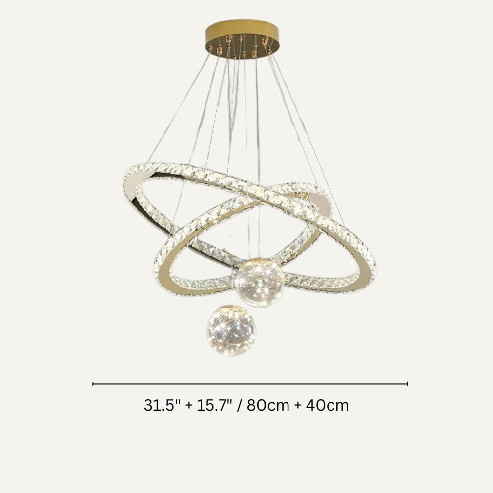 Residence Supply 2 Rings - 23.6" + 31.5" / 40cm + 80cm - 76W / Color Adjustable Light with Remote Control Abner Chandelier