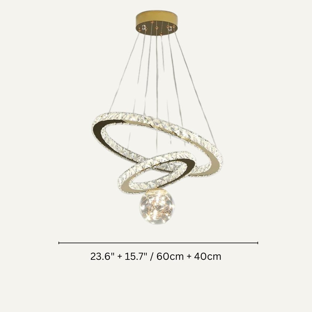 Residence Supply 2 Rings - 15.7" + 23.6" / 40cm + 60cm - 48W / Color Adjustable Light with Remote Control Abner Chandelier