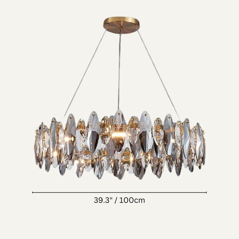 Residence Supply Round - 39.3" x 11" / 100cm x 28cm / Warm White Aelgar Chandelier