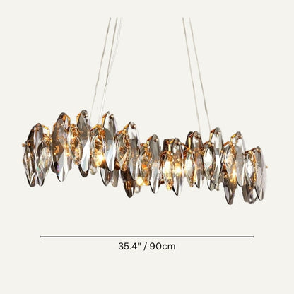 Residence Supply Wave -  35.4" x 9" / 90cm x 23cm / Warm White Aelgar Chandelier