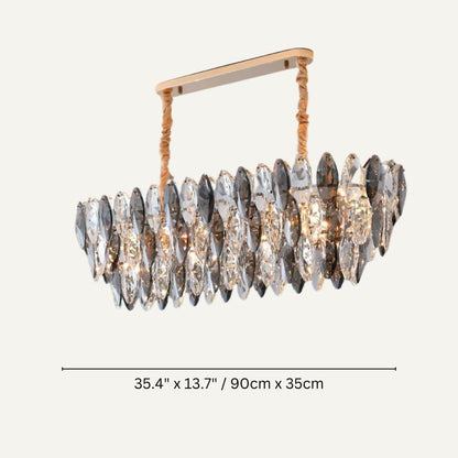 Residence Supply Oval - 35.4" x 13.7" x 11.8" / 90cm x 35cm x 30cm / Warm White Aelgar Chandelier