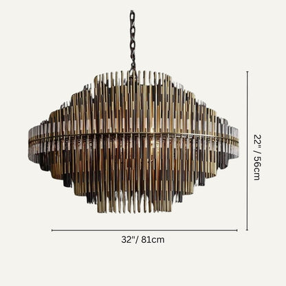 Residence Supply 32" x 22" / 81cm x 56cm / Burnished Brass Aether Round Chandelier