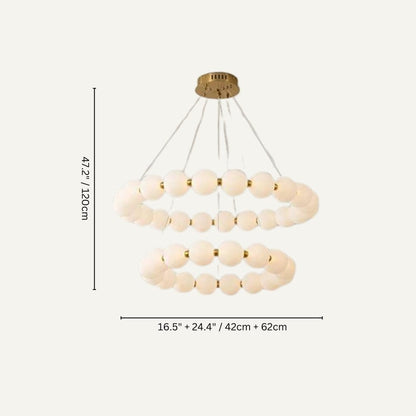 Residence Supply 2 Tiers - Round - 16.5" + 24.4" / 42cm + 62cm - 95W / Warm White - 3000K Agnes Chandelier