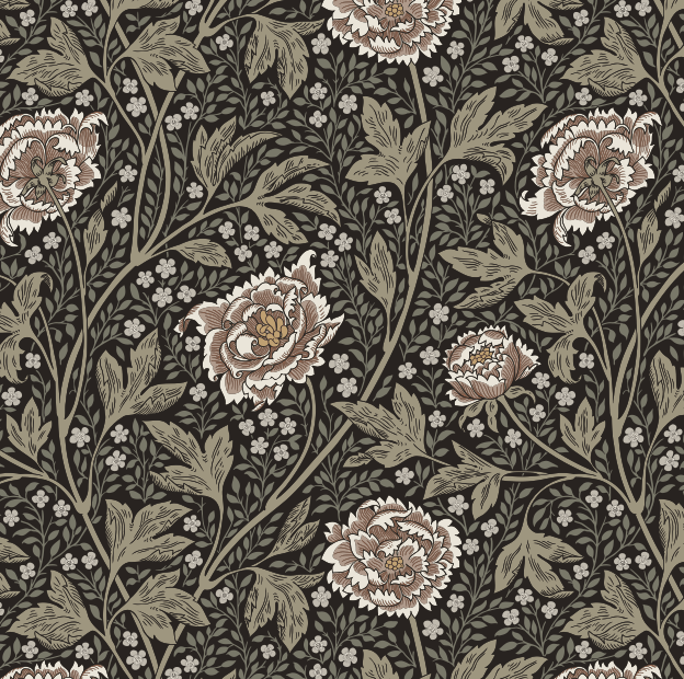 Loomwell Home Goods Dark / Sample 1 foot by 1 foot Agnes Wallpaper by Bear Bell