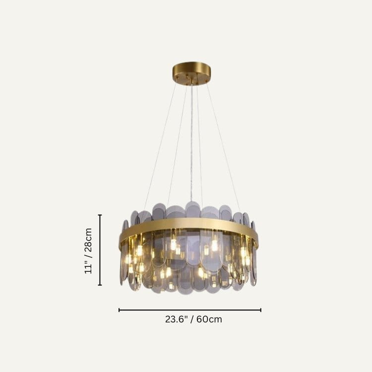 Residence Supply B - Smoke - 23.6" x 11.0" / 60cm x 28cm - 40W / Cool White Ailine Chandelier