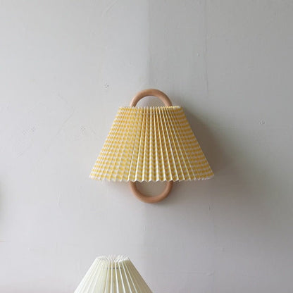 Residence Supply Pleated - Yellow / EU Plug / 13.4" x 11.8" / 34cm x 30cm Aine Wall Lamp