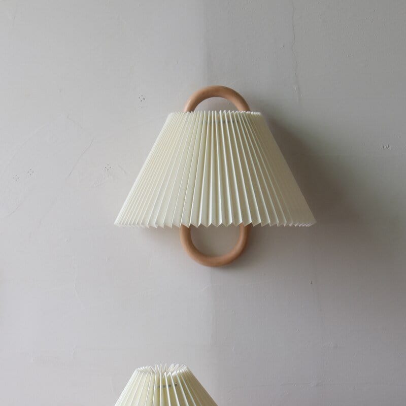 Residence Supply Pleated - White / EU Plug / 13.4" x 11.8" / 34cm x 30cm Aine Wall Lamp