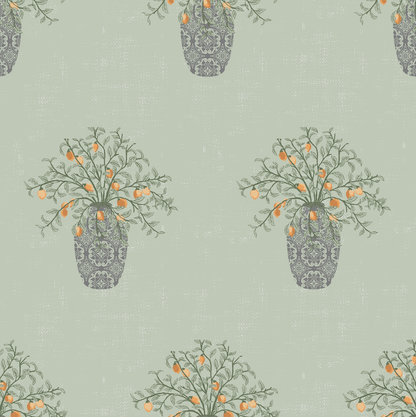 Loomwell Home Goods Light / Sample 1 foot by 1 foot Alessa Wallpaper by The Bright Leaf Design