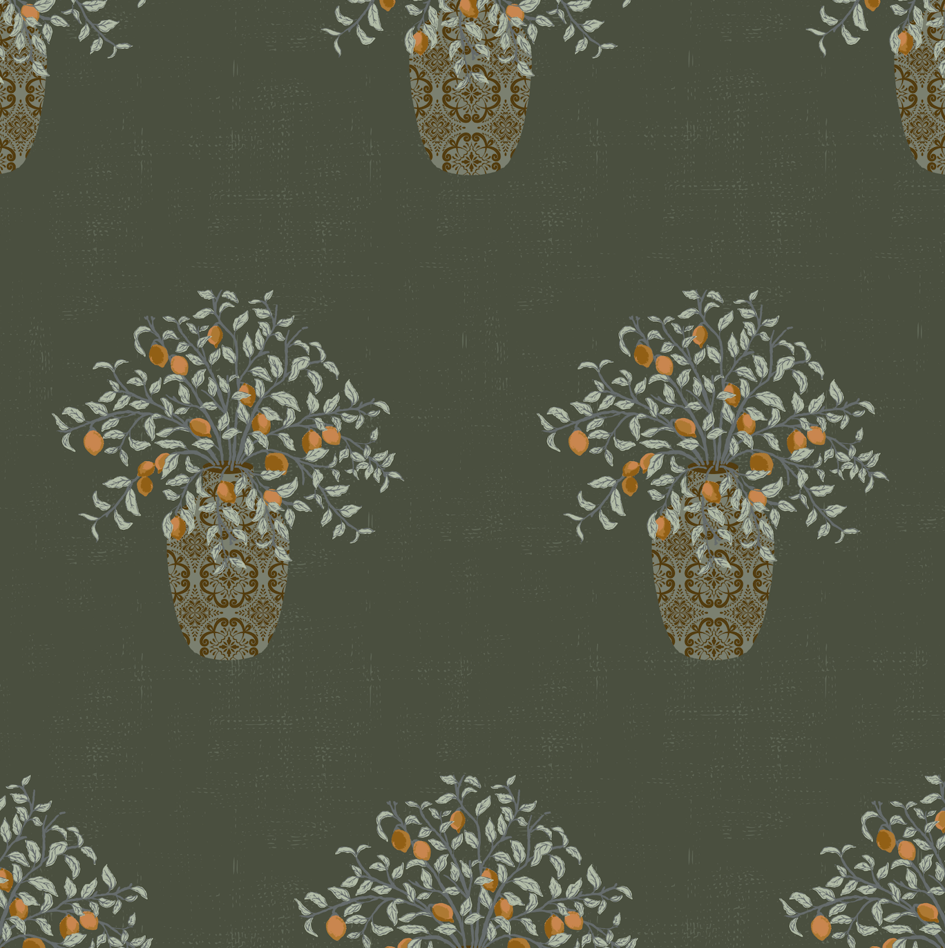 Loomwell Home Goods Dark / Sample 1 foot by 1 foot Alessa Wallpaper by The Bright Leaf Design