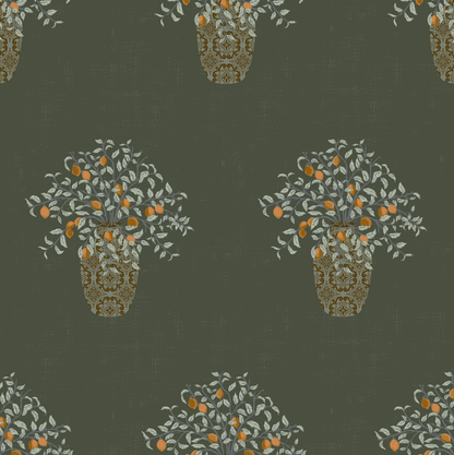 Loomwell Home Goods Dark / Sample 1 foot by 1 foot Alessa Wallpaper by The Bright Leaf Design