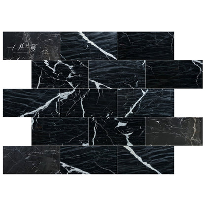 TCSC | Alexandrette Black Marble Polished Floor and Wall Tile - Large Format - Livfloors Collection