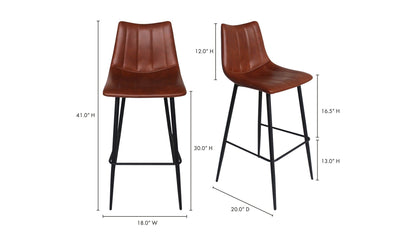 Moe's BROWN ALIBI BAR STOOL- SET OF TWO (BROWN)