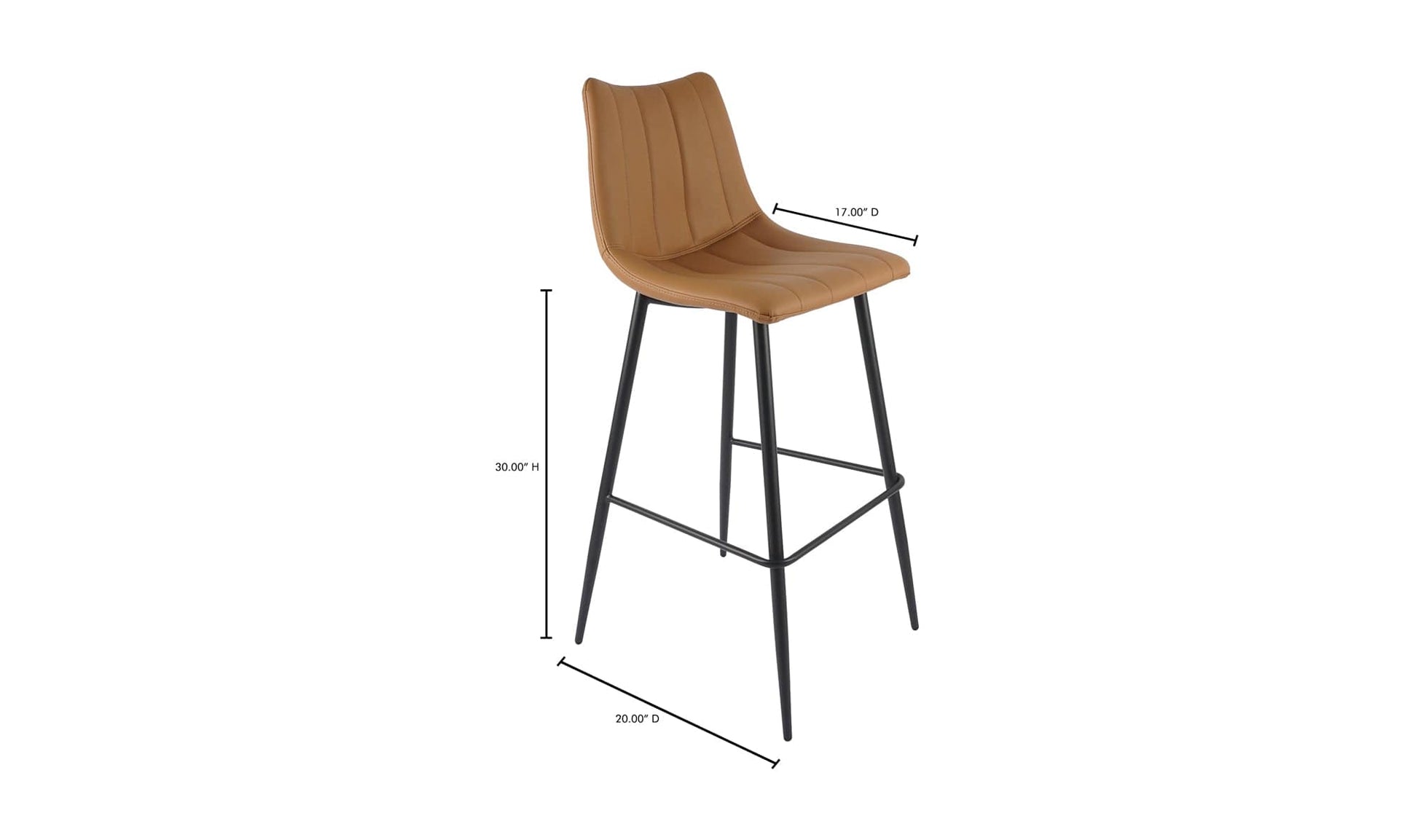 Moe's TAN ALIBI BAR STOOL- SET OF TWO (TAN)