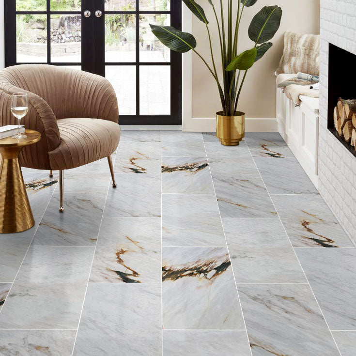 TCSC | Alpina White Marble Polished Floor and Wall Tile - Large Format - Livfloors Collection