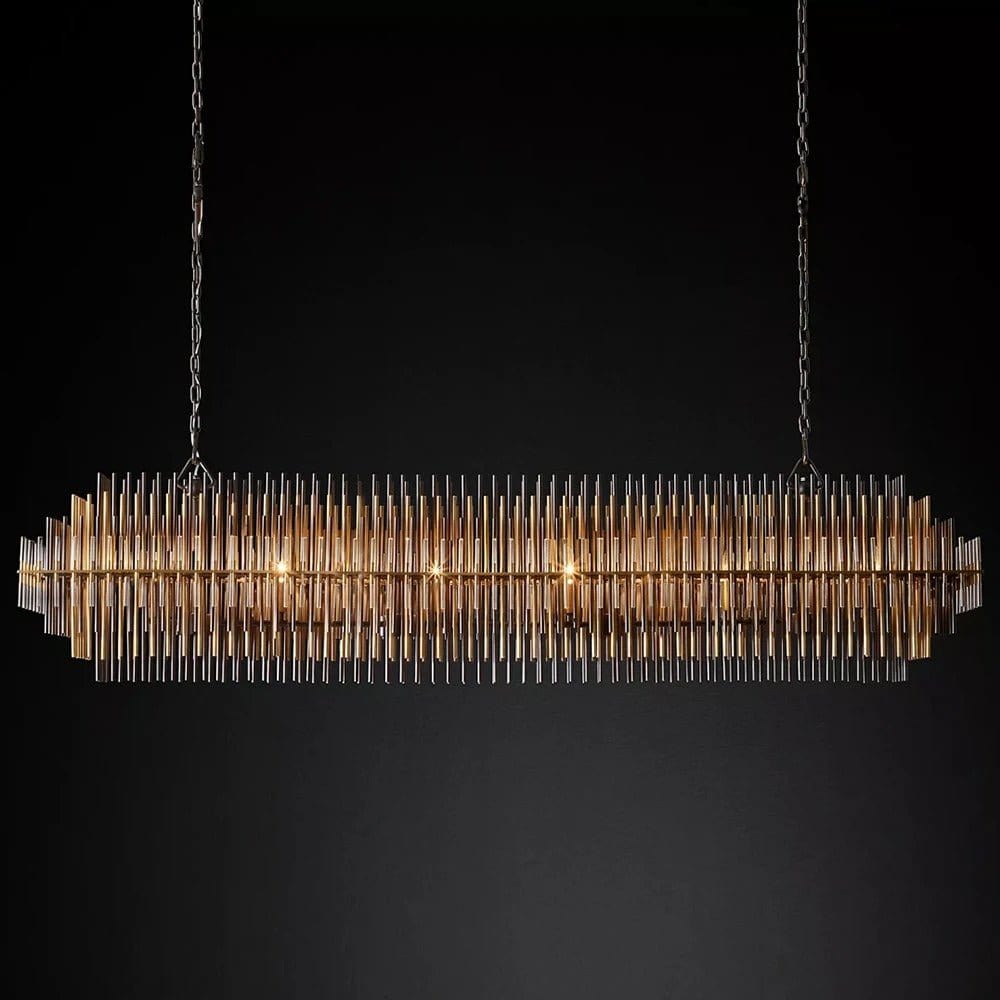 Residence Supply Brass Finish / White Light (6000K) / 53.9" x 11.8" x 15.7" / 137cm x 30cm x 40cm Amara Linear Chandelier