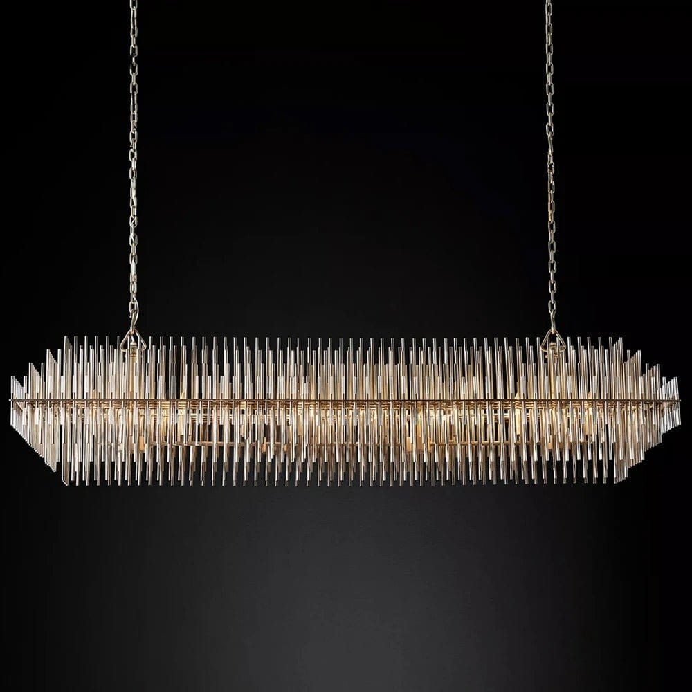 Residence Supply Pewter Finish / White Light (6000K) / 53.9" x 11.8" x 15.7" / 137cm x 30cm x 40cm Amara Linear Chandelier