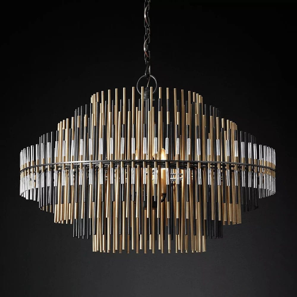 Residence Supply Medium - 31.8" x 22.4" / 81cm x 57cm / Cool Light (6000K) / Nickel Finish Amara Round Chandelier