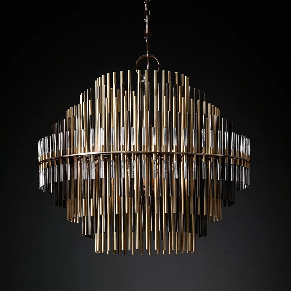 Residence Supply Small - 23.6" x 22.4" / 60cm x 57cm / Cool Light (6000K) / Brass Finish Amara Round Chandelier