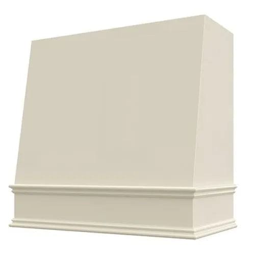 Riley & Higgs Antique White Wood Range Hood With Angled Front and Decorative Trim - 30", 36", 42", 48", 54" and 60" Widths Available