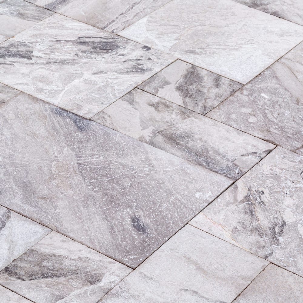 TCSC | Atlantic Grey Marble Tiles Antique Pattern Sand-Blasted Brushed - Livfloors Collection