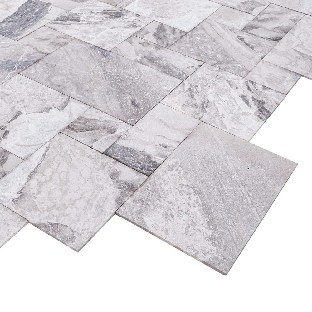 TCSC | Atlantic Grey Marble Tiles Antique Pattern Sand-Blasted Brushed - Livfloors Collection