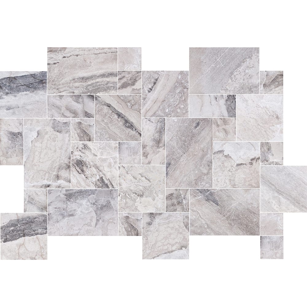 TCSC | Atlantic Grey Marble Tiles Antique Pattern Sand-Blasted Brushed - Livfloors Collection