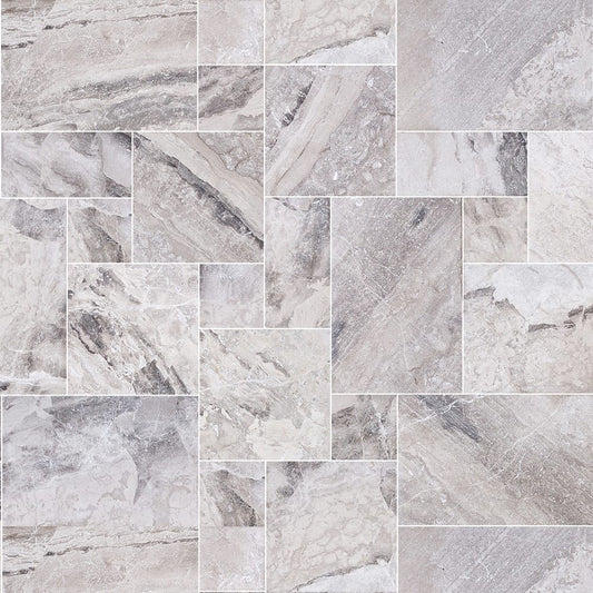 TCSC | Atlantic Grey Marble Tiles Antique Pattern Sand-Blasted Brushed - Livfloors Collection