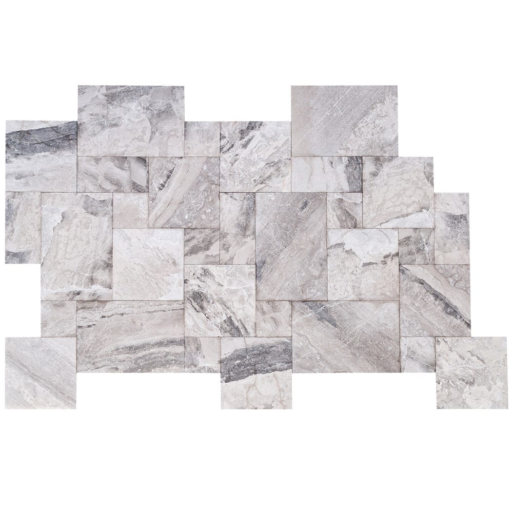 TCSC | Atlantic Grey Marble Tiles Antique Pattern Sand-Blasted Brushed - Livfloors Collection