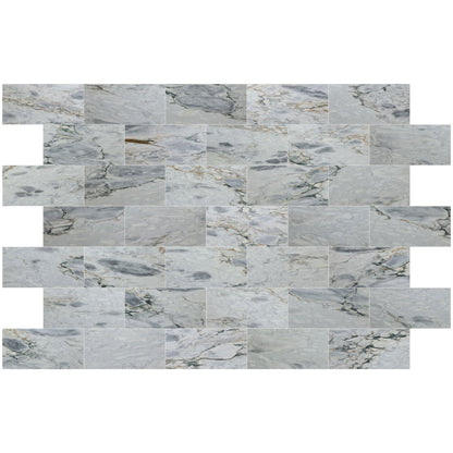 TCSC | Aqua White Exotic Marble Polished Floor and Wall Tile - Large Format - Livfloors Collection