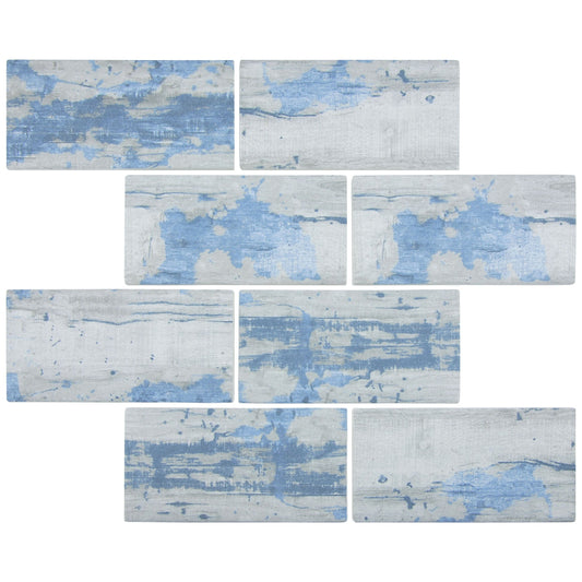 TCSC | Aspen 3"x6" on 11.5"x11.5" Mesh Glass Mosaic Tile Bark Series - Aquatica Collection