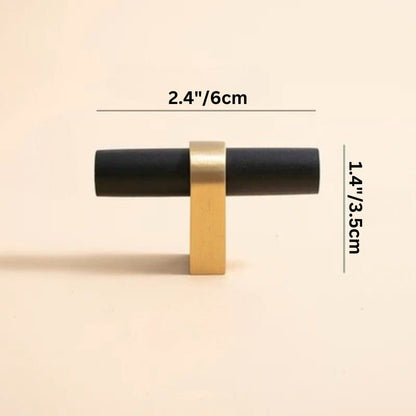 Residence Supply T Knob: 2.4" x 1.4" / 6 x 3.5cm / Black Argan Knob & Pull Bar