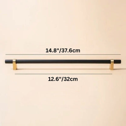 Residence Supply Hole to Hole: 12.6" / 32cm / Black Argan Knob & Pull Bar