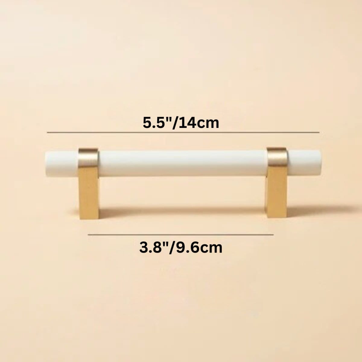 Residence Supply Hole to Hole: 3.8" / 9.6cm / White Argan Knob & Pull Bar