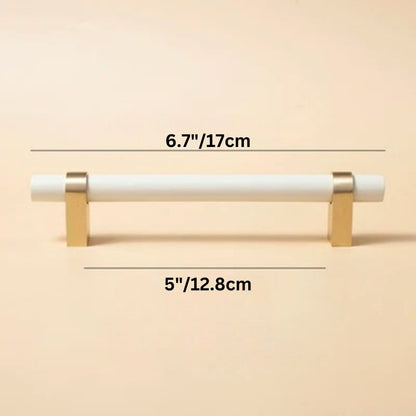 Residence Supply Hole to Hole: 5" / 12.8cm / White Argan Knob & Pull Bar