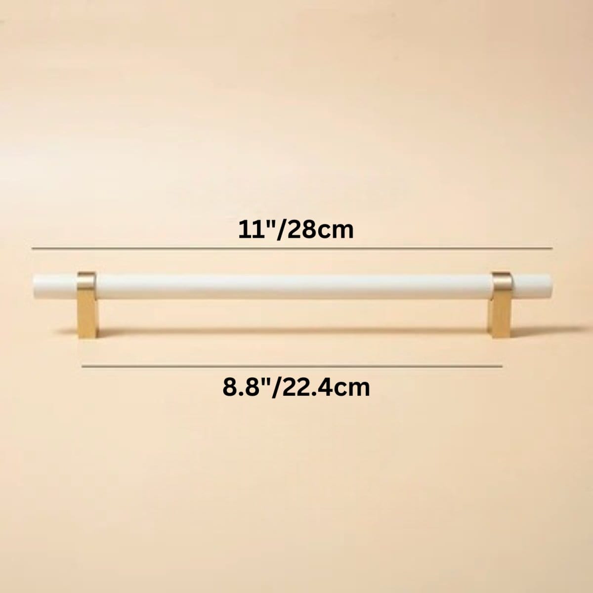 Residence Supply Hole to Hole: 8.8" / 22.4cm / White Argan Knob & Pull Bar