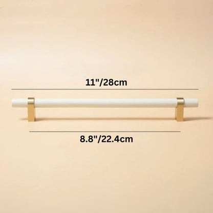 Residence Supply Hole to Hole: 8.8" / 22.4cm / White Argan Knob & Pull Bar