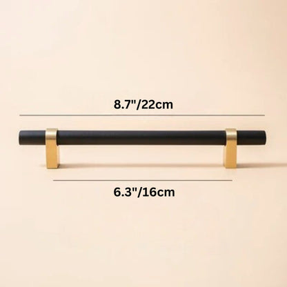 Residence Supply Hole to Hole: 6.3" / 16cm / Black Argan Knob & Pull Bar